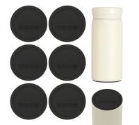 sourcing map 6 Pcs Silicone Bottoms for Sublimation Tumblers, 2.1" Tumbler Silicone Protective Anti-Slip Bottoms with Adhesive for Wine Tumbler Skinny Straight Tumblers, Black