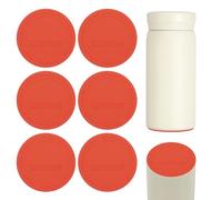 sourcing map 6 Pcs Silicone Bottoms for Sublimation Tumblers, 2.2" Tumbler Silicone Protective Anti-Slip Bottoms with Adhesive for Wine Tumbler Skinny Straight Tumblers, Orange