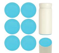 sourcing map 6 Pcs Silicone Bottoms for Sublimation Tumblers, 2.2" Tumbler Silicone Protective Anti-Slip Bottoms with Adhesive for Wine Tumbler Skinny Straight Tumblers, Blue