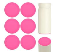 sourcing map 6 Pcs Silicone Bottoms for Sublimation Tumblers, 2.2" Tumbler Silicone Protective Anti-Slip Bottoms with Adhesive for Wine Tumbler Skinny Straight Tumblers, Pink