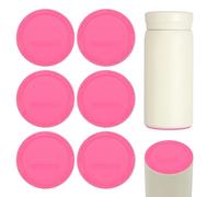 sourcing map 6 Pcs Silicone Bottoms for Sublimation Tumblers, 2.3" Tumbler Silicone Protective Anti-Slip Bottoms with Adhesive for Wine Tumbler Skinny Straight Tumblers, Pink