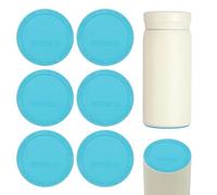 sourcing map 6 Pcs Silicone Bottoms for Sublimation Tumblers, 2.3" Tumbler Silicone Protective Anti-Slip Bottoms with Adhesive for Wine Tumbler Skinny Straight Tumblers, Blue