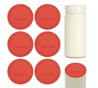 sourcing map 6 Pcs Silicone Bottoms for Sublimation Tumblers, 2.3" Tumbler Silicone Protective Anti-Slip Bottoms with Adhesive for Wine Tumbler Skinny Straight Tumblers, Orange