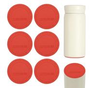 sourcing map 6 Pcs Silicone Bottoms for Sublimation Tumblers, 2" Tumbler Silicone Protective Anti-Slip Bottoms with Adhesive for Wine Tumbler Skinny Straight Tumblers, Orange