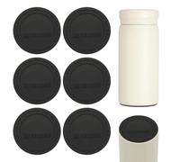 sourcing map 6 Pcs Silicone Bottoms for Sublimation Tumblers, 2" Tumbler Silicone Protective Anti-Slip Bottoms with Adhesive for Wine Tumbler Skinny Straight Tumblers, Black