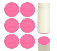 sourcing map 6 Pcs Silicone Bottoms for Sublimation Tumblers, 2" Tumbler Silicone Protective Anti-Slip Bottoms with Adhesive for Wine Tumbler Skinny Straight Tumblers, Pink