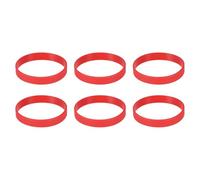 sourcing map 6 Pcs Silicone Bracelet 1/2 Inch Width Single Color Silicone Rubber Wristbands for Sports Club, Sports Accessories, Group Games, Red