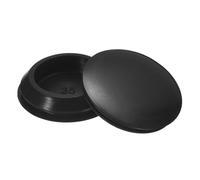 sourcing map 6 Pcs Silicone Plugs, Rubber Round Snap in Locking Hole Plugs for 35-38mm Hole, Hole Stoppers Waterproof Hole Plug for Metal Tube, Furniture End Caps Inserts, Black