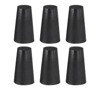 sourcing map 6 Pcs Silicone Rubber Tapered Plug, 10mm to 15mm High-Temperature Solid Rubber Stoppers Silicone Plugs for Hole Plugs, Spraying, Coating, Painting Protection, Black, 25mm