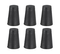 sourcing map 6 Pcs Silicone Rubber Tapered Plug, 12mm to 17mm High-Temperature Solid Rubber Stoppers Silicone Plugs for Hole Plugs, Spraying, Coating, Painting Protection, Black, 25mm
