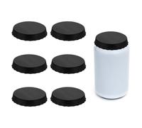 sourcing map 6 Pcs Silicone Soda Can Lids, Silicone Soda Can Cover Leak-proof Reusable Beer Caps Saver Fits Standard Cans for Beverage Soft Drink, Black