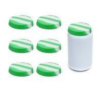 sourcing map 6 Pcs Silicone Soda Can Lids, Silicone Soda Can Cover Leak-proof Reusable Beer Caps Saver Fits Standard Cans for Beverage Soft Drink, Green-White