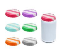 sourcing map 6 Pcs Silicone Soda Can Lids, Silicone Soda Can Cover Leak-proof Reusable Beer Caps Saver Fits Standard Cans for Beverage Soft Drink, 6 Colors