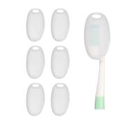 sourcing map 6 Pcs Silicone Toothbrush Covers, Tooth Brush Cover Cap, Toothbrush Protector Cap Replacement Head with Hanging Hole for Manual Electric Tooth Brush Home Travel Gym, Clear