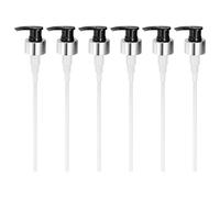 sourcing map 6 Pcs Soap Dispenser Pump Heads, Lotion Hand Soap Dispensers Top Pumps Replacement Switch Pumphead for Standard 28/410 Thread Size Lotion Shampoo Bottle in Kitchen, Silver/Black