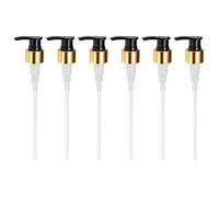 sourcing map 6 Pcs Soap Dispenser Pump Heads, Lotion Hand Soap Dispensers Top Pumps Replacement Switch Pumphead for Standard 24/410 Thread Size Lotion Shampoo Bottle in Kitchen, Gold/Black