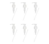 sourcing map 6 Pcs Soap Dispenser Pump Heads Soap Dispensers Top Pumps Replacement Switch Pumphead for Standard 24/410 Neck Size Lotion Shampoo Bottle, White