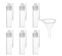 sourcing map 6 Pcs Spice Jars with Cap, 2.6 Inch Small Glass Spice Containers, Condiment Jars Set with Funnel for Home Kitchen Hotel Restaurant Storage Seasonings, White Bottle, White Cap