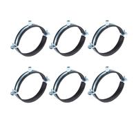 sourcing map 6 Pcs Split Ring Pipe Hanger, 125mm/4.9inch Adjustable Pipe Bracket Clamp Wall Ceiling Mount Pipe Strap Support for Plumbing Drainage Pipe Tube