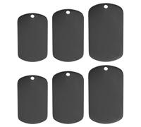 sourcing map 6 Pcs Square Blank Stamping Tag 40x24mm/45x26mm/50x28mm Black