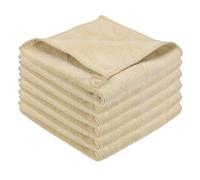 sourcing map 6 Pcs Square Hand Towels, 30 x 30 cm Soft Microfiber Hanging Hand Towel with Hanging Loop Highly Absorbent Kitchen Towels for Home Bathroom Kitchen Cleaning Supplies, Beige