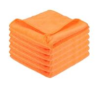 sourcing map 6 Pcs Square Hand Towels, 30 x 30 cm Soft Microfiber Hanging Hand Towel with Hanging Loop Highly Absorbent Kitchen Towels for Home Bathroom Kitchen, Orange Yellow