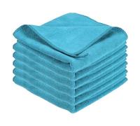 sourcing map 6 Pcs Square Hand Towels, 30 x 30 cm Soft Microfiber Hanging Hand Towel with Hanging Loop Highly Absorbent Kitchen Towels for Home Bathroom Kitchen Cleaning Supplies, Light Blue