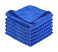 sourcing map 6 Pcs Square Hand Towels, 30 x 30 cm Soft Microfiber Hanging Hand Towel with Hanging Loop Highly Absorbent Kitchen Towels for Home Bathroom Kitchen Cleaning Supplies, Blue