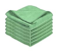 sourcing map 6 Pcs Square Hand Towels, 30 x 30 cm Soft Microfiber Hanging Hand Towel with Hanging Loop Highly Absorbent Kitchen Towels for Home Bathroom Kitchen Cleaning Supplies, Green