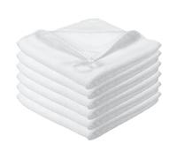 sourcing map 6 Pcs Square Hand Towels, 30 x 30 cm Soft Microfiber Hanging Hand Towel with Hanging Loop Highly Absorbent Kitchen Towels for Home Bathroom Kitchen Cleaning Supplies, White