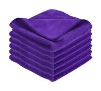 sourcing map 6 Pcs Square Hand Towels, 30 x 30 cm Soft Microfiber Hanging Hand Towel with Hanging Loop Highly Absorbent Kitchen Towels for Home Bathroom Kitchen Cleaning Supplies, Drak Purple