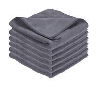 sourcing map 6 Pcs Square Hand Towels, 30 x 30 cm Soft Microfiber Hanging Hand Towel with Hanging Loop Highly Absorbent Kitchen Towels for Home Bathroom Kitchen Cleaning Supplies, Gray
