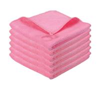 sourcing map 6 Pcs Square Hand Towels, 9.8 x 9.8 Soft Microfiber Hanging Hand Towel with Hanging Loop Highly Absorbent Kitchen Towels for Home Bathroom Kitchen Cleaning Supplies, Dark Pink