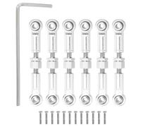 sourcing map 6 Pcs Steering Servo Turnbuckle Rod RC Aluminum Alloy Linkages for A959 A969 A979 K929 1/18 On-Road RC Car (Silver Tone, 37mm)