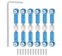 sourcing map 6 Pcs Steering Servo Turnbuckle Rod RC Aluminum Alloy Linkages for A959 A969 A979 K929 1/18 On-Road RC Car (Blue, 37mm)