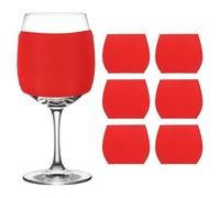 sourcing map 6 Pcs Sublimation Blank Wine Glass Sleeves, Reusable Neoprene Insulated Wine Glass Cover Protector for Cold Drinks Sublimation Ornaments Supplies, Red
