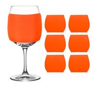 sourcing map 6 Pcs Sublimation Blank Wine Glass Sleeves, Reusable Neoprene Insulated Wine Glass Cover Protector for Cold Drinks Sublimation Ornaments Supplies, Orange