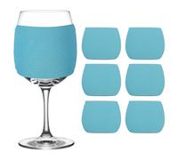 sourcing map 6 Pcs Sublimation Blank Wine Glass Sleeves, Reusable Neoprene Insulated Wine Glass Cover Protector for Cold Drinks Sublimation Ornaments Supplies, Blue