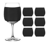 sourcing map 6 Pcs Sublimation Blank Wine Glass Sleeves, Reusable Neoprene Insulated Wine Glass Cover Protector for Cold Drinks Sublimation Ornaments Supplies, Black