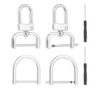 sourcing map 6 Pcs Swivel Clasp Hooks, Detachable Snap Hooks Swivel Clasps with D Rings and Screwdriver for Bag Strap Purse Lanyard DIY Craft Hardware (Silver, 0.98Inch)