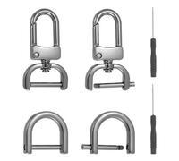 sourcing map 6 Pcs Swivel Clasp Hooks, Detachable Snap Hooks Swivel Clasps with D Rings and Screwdriver for Bag Strap Purse Lanyard DIY Craft Hardware (Gunmetal, 0.63Inch)