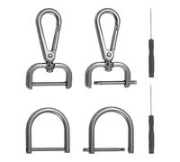 sourcing map 6 Pcs Swivel Clasp Hooks, Detachable Snap Hooks Swivel Lobster Claw Clasps with D Rings and Screwdriver for Bag Strap Purse Lanyard DIY Craft Hardware (Gunmetal, 0.98Inch)
