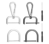 sourcing map 6 Pcs Swivel Clasp Hooks, Detachable Snap Hooks Swivel Lobster Claw Clasps with D Rings and Screwdriver for Bag Strap Purse Lanyard DIY Craft Hardware (Silver/Gunmetal, 1.26Inch)