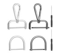 sourcing map 6 Pcs Swivel Clasp Hooks, Detachable Snap Hooks Swivel Lobster Claw Clasps with D Rings and Screwdriver for Bag Strap Purse Lanyard DIY Craft Hardware (Silver/Gunmetal, 1.5Inch)