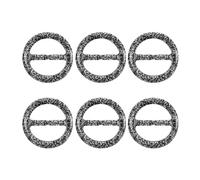sourcing map 6 Pcs T-Shirt Clips, 30mm Plastic Scarf Ring Clip Round Tie Circle Clip Buckle Fashion Clothes Corner Knotted Button for Women's Silk Clothing Decoration, Black