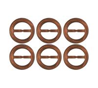 sourcing map 6 Pcs T-Shirt Clips, 60mm Wood Scarf Ring Clip Round Tie Circle Clip Buckle Fashion Clothes Corner Knotted Button for Women's Silk Clothing Decoration, Brown