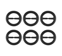 sourcing map 6 Pcs T-Shirt Clips, 80mm Wood Scarf Ring Clip Round Tie Circle Clip Buckle Fashion Clothes Corner Knotted Button for Women's Silk Clothing Decoration, Black
