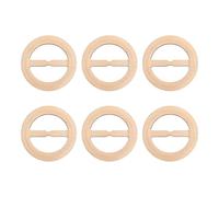 sourcing map 6 Pcs T-Shirt Clips, 80mm Wood Scarf Ring Clip Round Tie Circle Clip Buckle Fashion Clothes Corner Knotted Button for Women's Silk Clothing Decoration, Wood