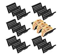 sourcing map 6 Pcs Taco Holder Stands, Plastics Hollow Holder Can Hold 3 Soft/Hard Taco Street Tray Plates for Party Supplies Dishwasher and Microwave Safe, Black
