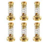 sourcing map 6 Pcs Tr8x4 T8 POM Anti Backlash Spring Loaded Nut, Elimination Gap Nut (Acme Thread, 2mm Pitch, 2 Start, 4mm Lead) with 3.5mm Holes for DIY CNC 3D Printer Parts, Gold